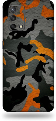 OggyBaba oppo f19, oppof19 Mobile Skin(Military Orange Camouflage With Matte Finish)