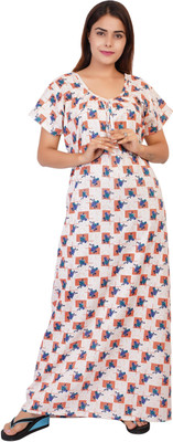NACNO Women Nighty(White)