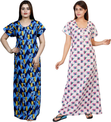 NACNO Women Nighty(Multicolor)