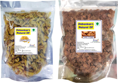 Debankan's Natural DF Kishmish & Munakka /Raisin & Abjosh Raisins(2 x 250 g)