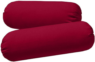 Changers Polyester Fibre Solid Bolster Pack of 2(Maroon)