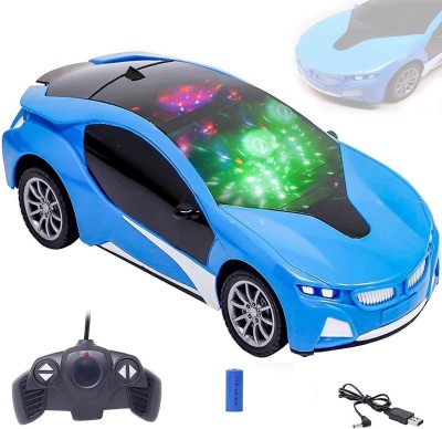 AS TRADERS Chargeable 3D Remote Control Lighting Famous Car for 3+ Years Kids(Blue)