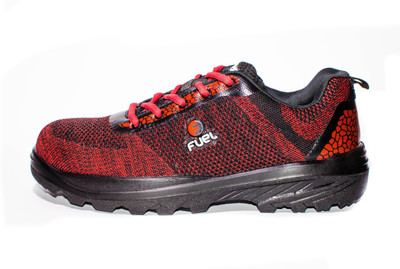 FUEL Steel Toe Fabric Safety Shoe(Red, S1, Size 8)