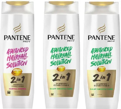 PANTENE 2 Silky Smooth+1 Hair fall Control Shampoo 340 Ml *3(1020 ml)