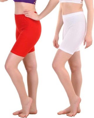 ARSHEEN ADORE Solid Women Red, White Cycling Shorts