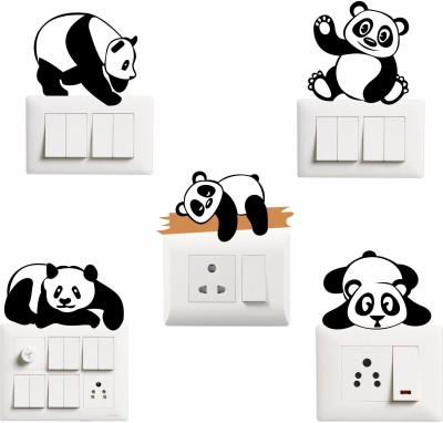 wildartcreation 36 cm Switch penal sticker of Reading cute panda ,baby panda , the panda , funny pand Self Adhesive Sticker(Pack of 1)
