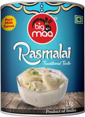 Big Maa Delicious Rasmalai Sweet | Indian Sweets - Milk Sweets | Ready to Eat Rasmalai | 1Kg Tin Tin