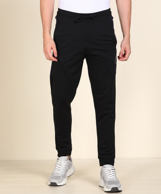 VAN HEUSEN Solid Men Black Track Pants
