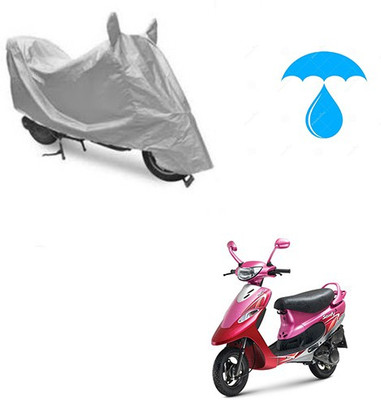 saanvi Two Wheeler Cover for TVS(Scooty Pep+, Silver)