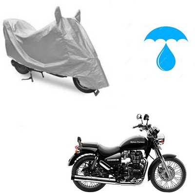 Atulit enterprises Two Wheeler Cover for Royal Enfield(Thunderbird 500, Silver)