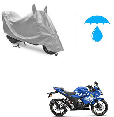 saanvi Two Wheeler Cover for Suzuki(Gixxer SF, Silver)