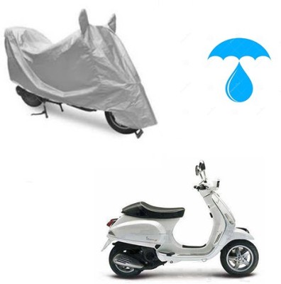 Atulit enterprises Two Wheeler Cover for Piaggio(Piaggio Vespa, Silver)