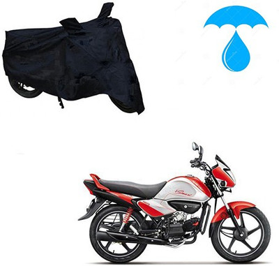 saanvi Two Wheeler Cover for Hero(Splendor I Smart, Black)
