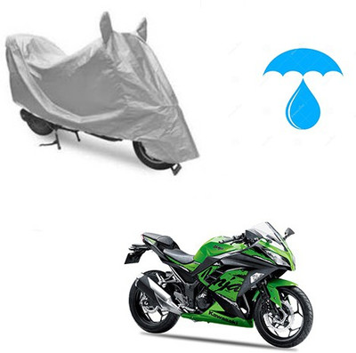 Atulit enterprises Two Wheeler Cover for Kawasaki(Ninja 300, Silver)