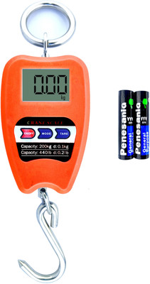 NIBBIN 200 kg Capacity Digital Mini Crane Hanging Luggage Scale with Metal Hook Weighing Scale(Orange)