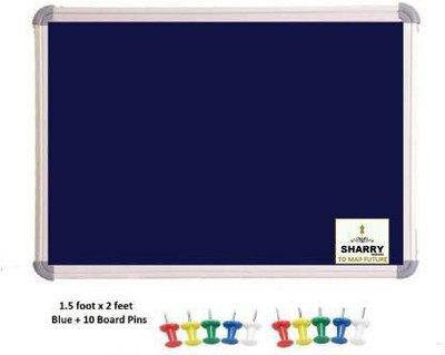 Sharry Regular Non magnetic Fabric Medium Whiteboards and Duster Combos(Blue)