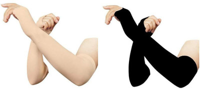 atanx Polyester Arm Sleeve For Men & Women With Tattoo(Free, Black, Beige)