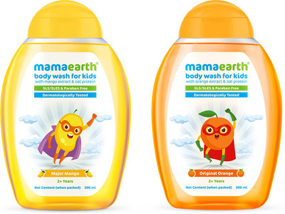 MamaEarth Orange + Mango Body washes for Kids(300ml x 2)(2 x 300 ml)