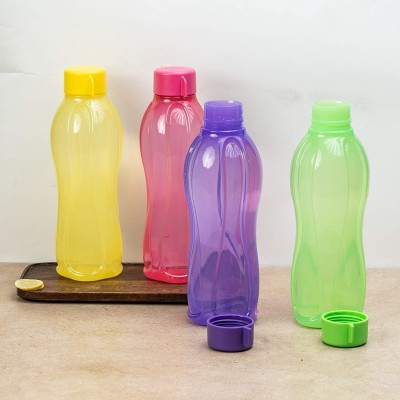 Ridhi Sidhi Tupperware Aquasafe set of 4 1000 ml Bottle(Pack of 4, Multicolor, PET)
