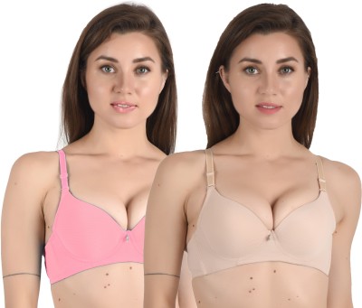 Alexana Women Push-up Lightly Padded Bra(Pink, Beige)