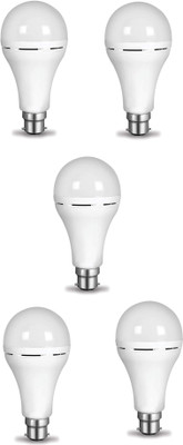 Nightstar 9 W Inverter Round B22 Inverter Bulb(White, Pack of 5)