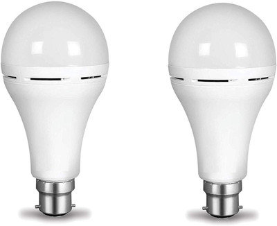 Nightstar 9 W Inverter Round B22 Inverter Bulb(White, Pack of 2)