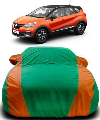 Gavya Car Cover For Renault Captur (With Mirror Pockets)(Green, Orange)