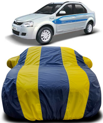 APNEK Car Cover For Mahindra e-Verito (With Mirror Pockets)(Blue, Yellow)