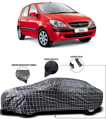 APNEK Car Cover For Hyundai Getz Prime (With Mirror Pockets)(White, Black)