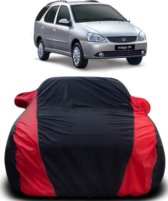 APNEK Car Cover For Tata Indigo (With Mirror Pockets)(Black, Red)