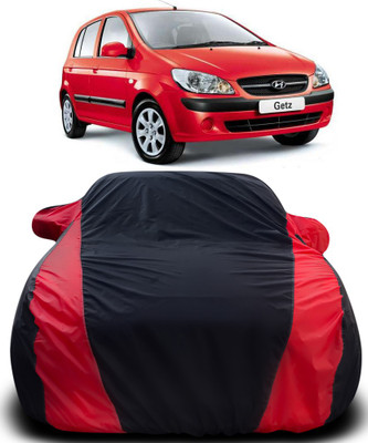 Elegance Car Cover For Hyundai Getz Prime (With Mirror Pockets)(Black, Red)