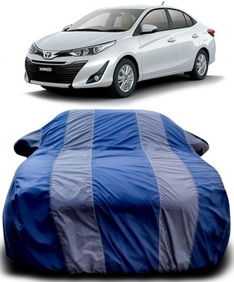 APNEK Car Cover For Toyota Yaris (With Mirror Pockets)(Blue, Grey)