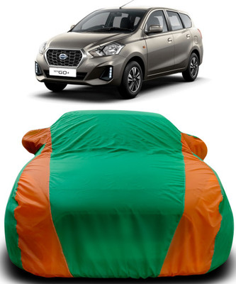 MoTRoX Car Cover For Datsun Go+ (With Mirror Pockets)(Green, Orange)