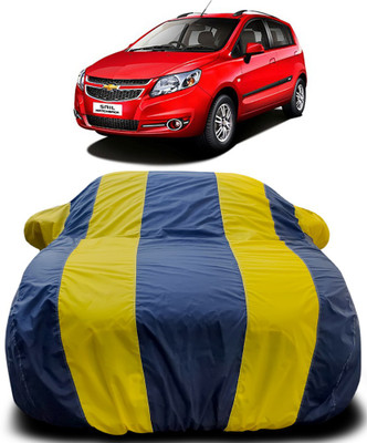 Gavya Car Cover For Chevrolet Sail Hatchback (With Mirror Pockets)(Blue, Yellow)