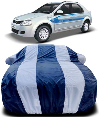 MoTRoX Car Cover For Mahindra e-Verito (With Mirror Pockets)(Blue, White)