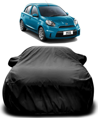 APNEK Car Cover For Nissan Micra Active (With Mirror Pockets)(Black)