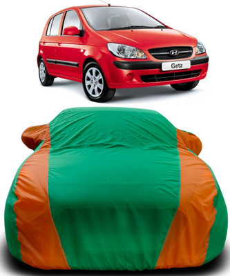 APNEK Car Cover For Hyundai Getz Prime (With Mirror Pockets)(Green, Orange)