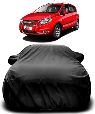 Gavya Car Cover For Chevrolet Sail Hatchback (With Mirror Pockets)(Black)
