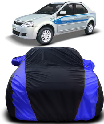 MoTRoX Car Cover For Mahindra e-Verito (With Mirror Pockets)(Black, Blue)