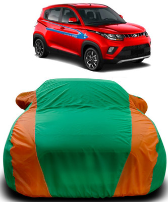 MoTRoX Car Cover For Mahindra KUV100 (With Mirror Pockets)(Green, Orange)
