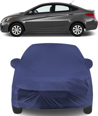 MoTRoX Car Cover For Hyundai Accent (With Mirror Pockets)(Blue)