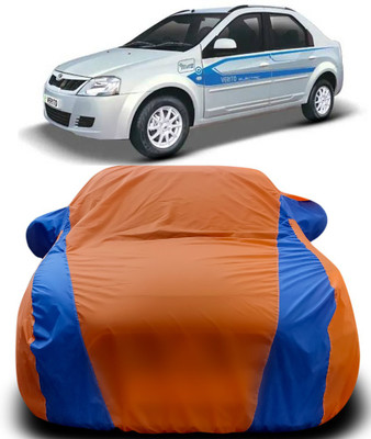 APNEK Car Cover For Mahindra e-Verito (With Mirror Pockets)(Orange, Blue)