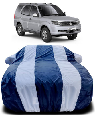 APNEK Car Cover For Tata Safari Storme (With Mirror Pockets)(Blue, White)