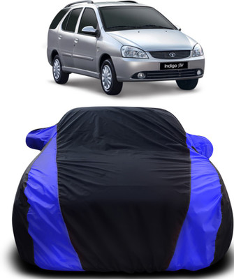 APNEK Car Cover For Tata Indigo (With Mirror Pockets)(Black, Blue)