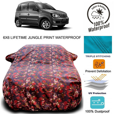 MoTRoX Car Cover For Mahindra Quanto (With Mirror Pockets)(Red, Green)