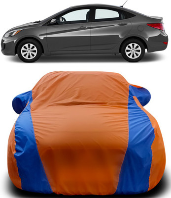 Gavya Car Cover For Hyundai Accent (With Mirror Pockets)(Orange, Blue)