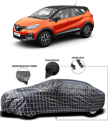 APNEK Car Cover For Renault Captur (With Mirror Pockets)(White, Black)