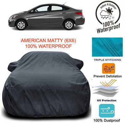 MoTRoX Car Cover For Hyundai Accent (With Mirror Pockets)(Grey)