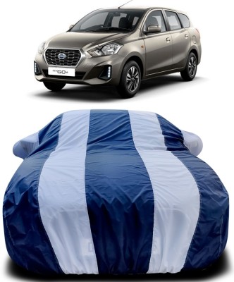 Genipap Car Cover For Datsun Go+ (With Mirror Pockets)(Blue, White)