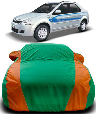 MoTRoX Car Cover For Mahindra e-Verito (With Mirror Pockets)(Green, Orange)